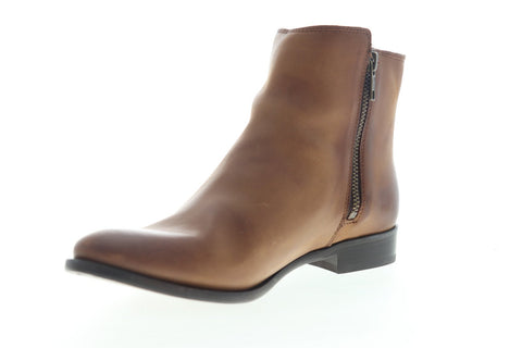 Frye Carly Double Zip 76762 Womens Brown Leather Ankle & Booties Boots
