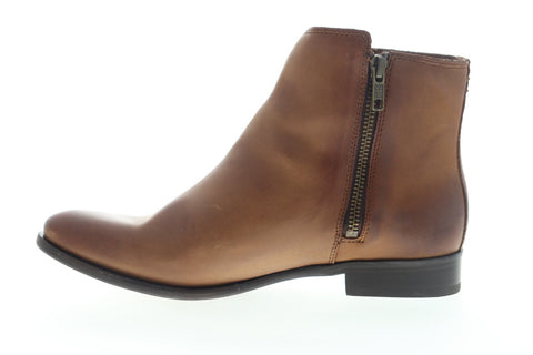 Frye Carly Double Zip 76762 Womens Brown Leather Ankle & Booties Boots