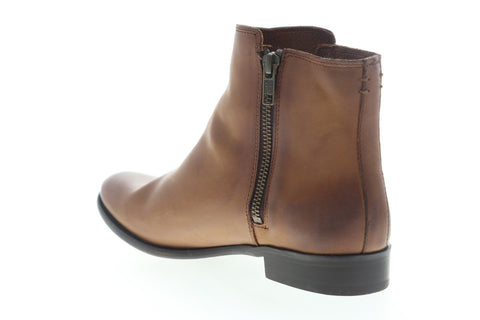 Frye Carly Double Zip 76762 Womens Brown Leather Ankle & Booties Boots