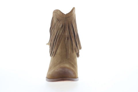 Frye Ilana Fringe Short 76807 Womens Brown Suede Short Boots Shoes