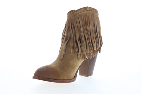 Frye Ilana Fringe Short 76807 Womens Brown Suede Casual Dress Boots Shoes