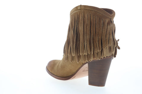 Frye Ilana Fringe Short 76807 Womens Brown Suede Casual Dress Boots Shoes