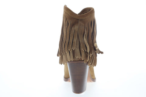 Frye Ilana Fringe Short 76807 Womens Brown Suede Casual Dress Boots Shoes