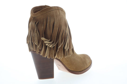 Frye Ilana Fringe Short 76807 Womens Brown Suede Casual Dress Boots Shoes