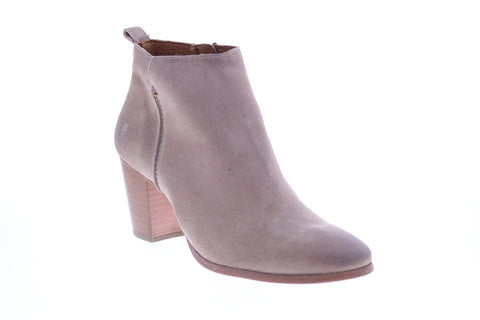 Frye Meghan Bootie 76809 Womens Pink Suede Zipper Ankle & Booties Boots
