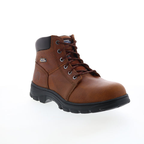Skechers Workshire 77009 Mens Brown Leather Lace Up Work Boots