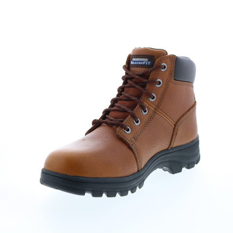 Skechers Workshire Condor 77010 Mens Brown Leather Lace Up Work Boots