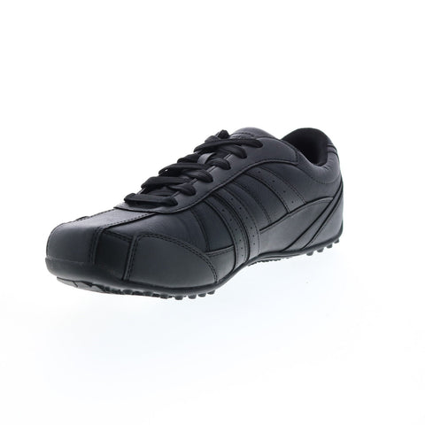 Skechers Work Relaxed Fit Elston Slip Resistant 77038W Mens Black Wide Work Shoes