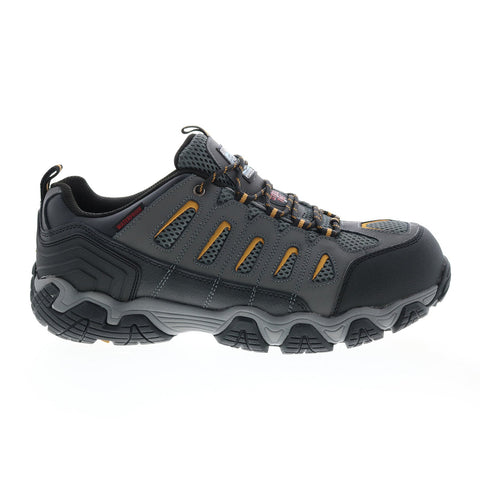 Skechers Work Blais Steel Toe 77051 Mens Gray Leather Lace Up Work Boots
