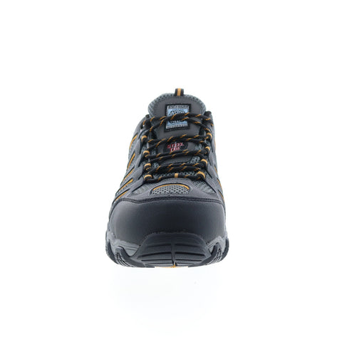 Skechers Work Blais Steel Toe 77051 Mens Gray Leather Lace Up Work Boots
