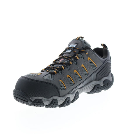 Skechers Work Blais Steel Toe 77051 Mens Gray Leather Lace Up Work Boots