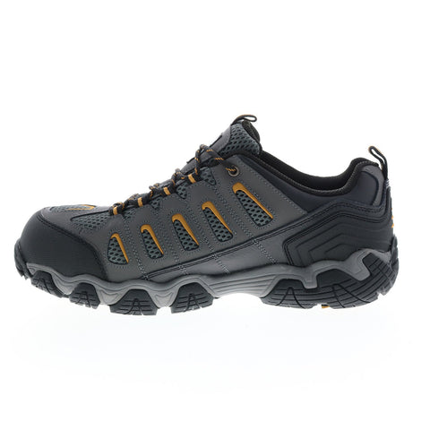 Skechers Work Blais Steel Toe 77051 Mens Gray Leather Lace Up Work Boots