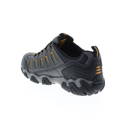 Skechers Work Blais Steel Toe 77051 Mens Gray Leather Lace Up Work Boots