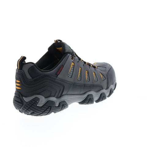 Skechers Work Blais Steel Toe 77051 Mens Gray Leather Lace Up Work Boots