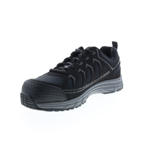 Skechers Work Malad Composite Toe 77535 Mens Black Canvas Work Shoes