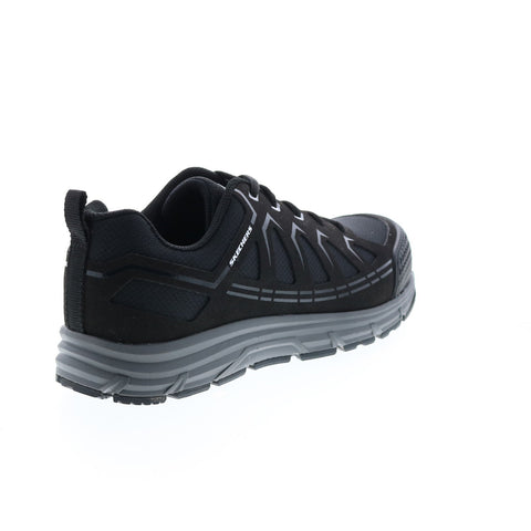 Skechers Work Malad Composite Toe 77535 Mens Black Canvas Work Shoes