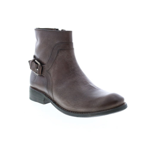 Frye Shirley Shield Short 77838 Womens Gray Leather Ankle & Booties Boots