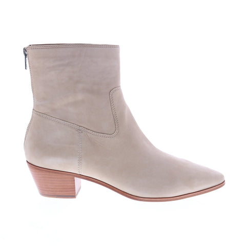 Frye Ellen Short 78029 Womens Beige Suede Zipper Ankle & Booties Boots