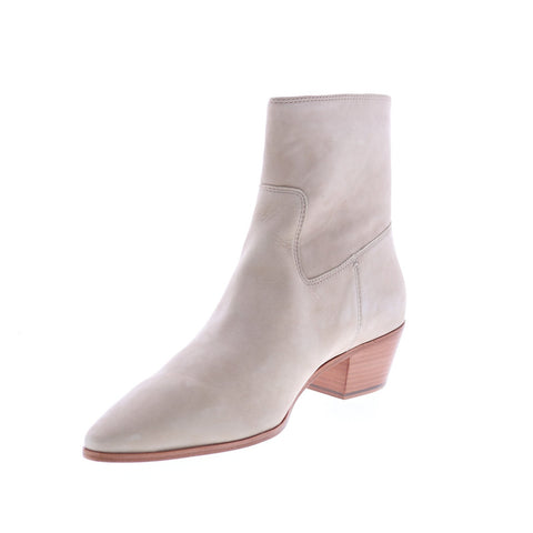 Frye Ellen Short 78029 Womens Beige Suede Zipper Ankle & Booties Boots