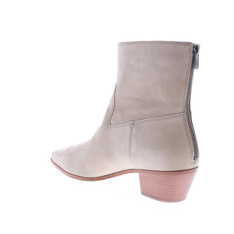 Frye Ellen Short 78029 Womens Beige Suede Zipper Ankle & Booties Boots
