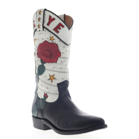 Frye Billy Cactus Pull On 78241 Womens Black Leather Cowboy Western Boots