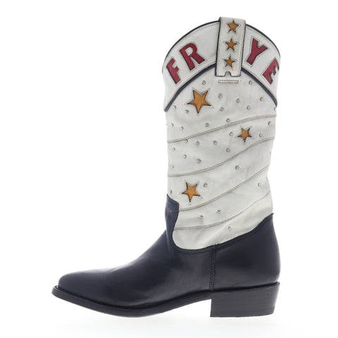 Frye Billy Cactus Pull On 78241 Womens Black Leather Cowboy Western Boots