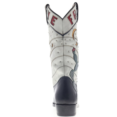 Frye Billy Cactus Pull On 78241 Womens Black Leather Cowboy Western Boots