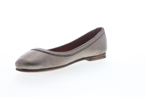 Frye Carson Ballet 78249 Womens Gold Leather Slip On Flats Ballet Shoes