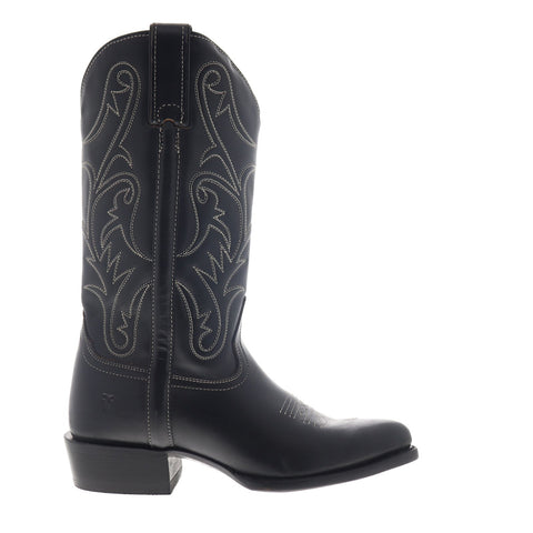 Frye Bruce Pull On 78402 Womens Black Leather Slip On Casual Dress Boots Shoes