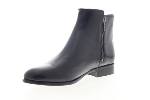 Frye Carly Double Zip 78802 Womens Black Leather Zipper Booties Boots
