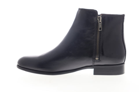 Frye Carly Double Zip 78802 Womens Black Leather Zipper Booties Boots