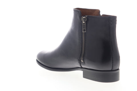 Frye Carly Double Zip 78802 Womens Black Leather Zipper Booties Boots
