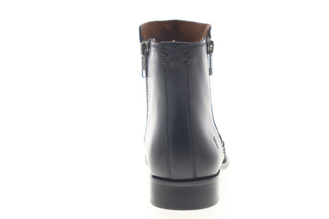 Frye Carly Double Zip 78802 Womens Black Leather Zipper Booties Boots