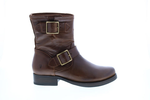 Frye Vicky Engineer 78818 Womens Brown Leather Zipper Engineer Boots