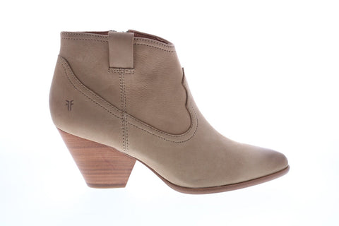 Frye Reina Bootie 79258 Womens Gray Nubuck Slip On Ankle & Booties Boots