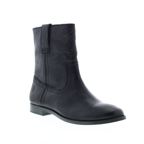 Frye Anna Short 79261 Womens Black Leather Slip On Dress Boots