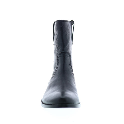 Frye Anna Short 79261 Womens Black Leather Slip On Dress Boots
