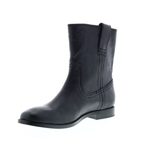 Frye Anna Short 79261 Womens Black Leather Slip On Dress Boots