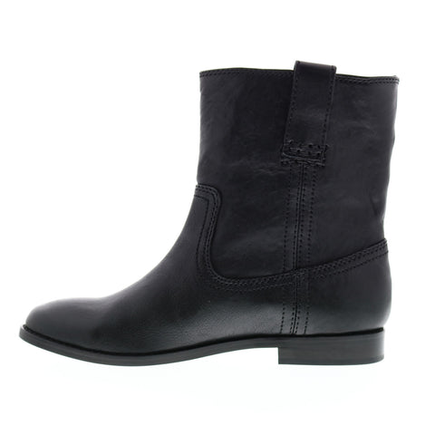 Frye Anna Short 79261 Womens Black Leather Slip On Dress Boots