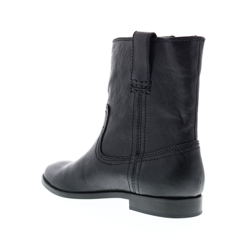 Frye Anna Short 79261 Womens Black Leather Slip On Dress Boots