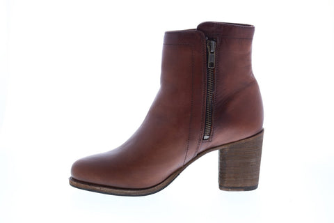 Frye Addie Double Zip 79830 Womens Brown Leather Ankle & Booties Boots