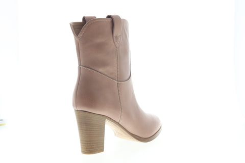 Frye June Short 79905 Womens Brown Leather Slip On Casual Dress Boots