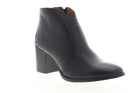 Frye Nora Zip Short 79929 Womens Black Leather Zipper Casual Dress Boots Shoes