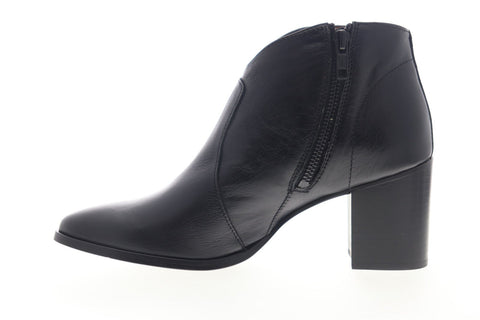 Frye Nora Zip Short 79929 Womens Black Leather Zipper Casual Dress Boots Shoes