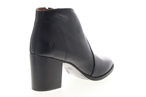 Frye Nora Zip Short 79929 Womens Black Leather Zipper Casual Dress Boots Shoes