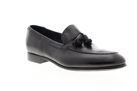 Frye Aiden Tassel 80026 Mens Black Suede Slip On Dress Loafers Shoes