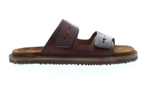 Frye Andrew Slide 80030 Mens Brown Leather Slip On Slides Sandals Shoes
