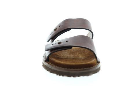 Frye Andrew Slide 80030 Mens Brown Leather Slip On Slides Sandals Shoes