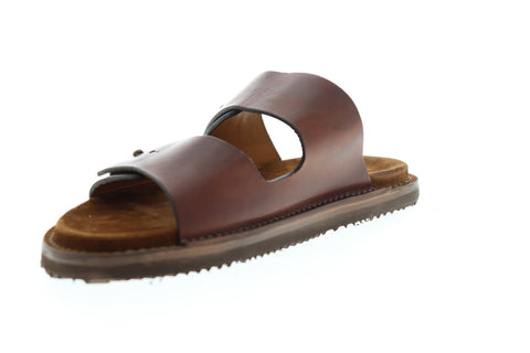 Frye Andrew Slide 80030 Mens Brown Leather Slip On Slides Sandals Shoes
