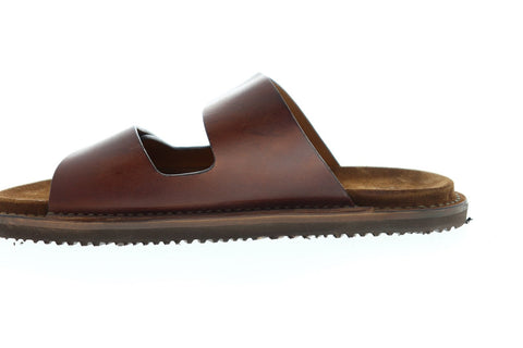 Frye Andrew Slide 80030 Mens Brown Leather Slip On Slides Sandals Shoes